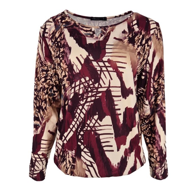 FOS T-shirt 7604 Mimi panter Bordeaux